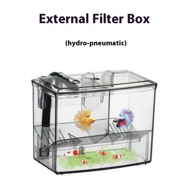 Acrylic Hang-On Breeding & Isolation Box — Fry/Shrimp Incubator & Refugium, Medium 2-Chamber (No Pump) / Large 3-Chamber (No Pump), Clear External Hatchery for Freshwater & Marine