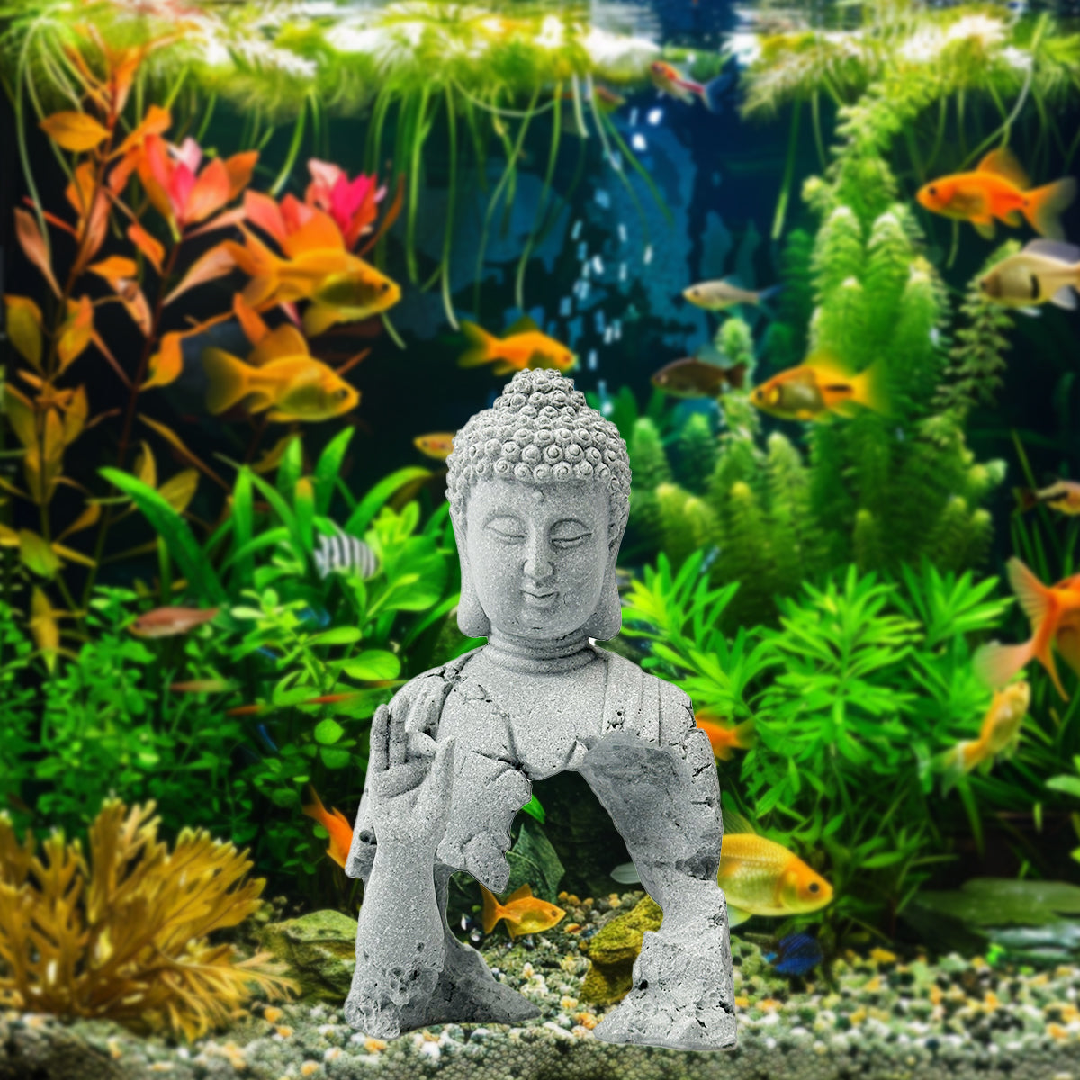 Creative Chinese Buddha Landscaping Decoration for Fish Tank Small Fish Shrimp Shelter House Tea Room Ornaments