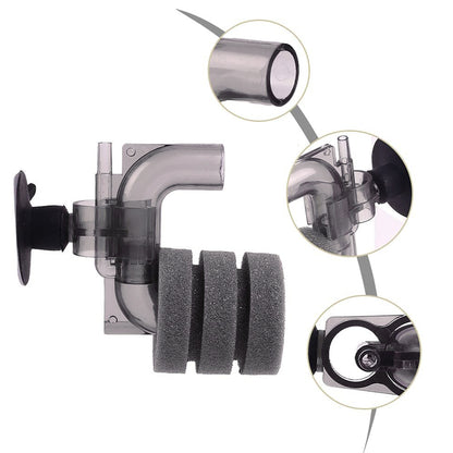 Fish Tank Mini Filter Suitable for 1-5 Gallons, Aquarium Filter with Absorption Cultivation(Air Pump Not Included)