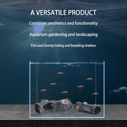 Aquarium Shrimp Hide, Simulation Tree Stump Shelters with PVC Making, Fish Tank Cave Shelter for Small Fish Shrimp and Betta