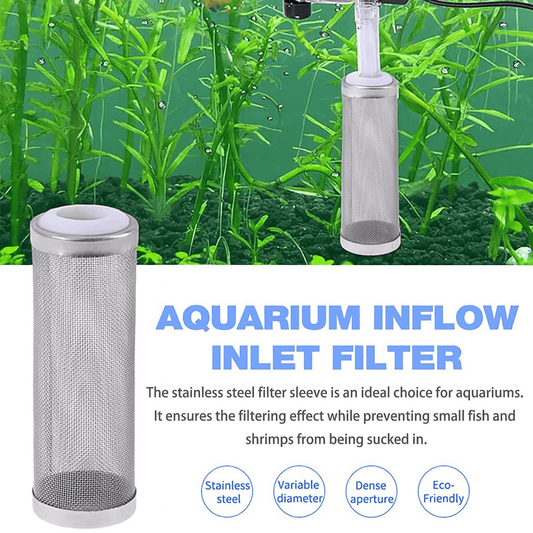 2PCS Aquarium Filter Intake Guard, Stainless Steel Mesh Inflow Aquarium Filter Guard Intake Cover for Shrimp and Fish, Water Inlet Protector 12/16MM