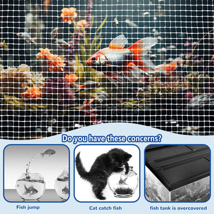 7PCS Aquarium Clear Mesh Netting, Aquarium Lid, Fish Net for Fish Tank Cover, Fish Tank Lid, Transparent Air Screen Top Cover Replacement for Aquarium Fish Tank Covering, Plastic Mesh Screen for Aquarium Net, Aquarium Top Cover, 100 X 120CM