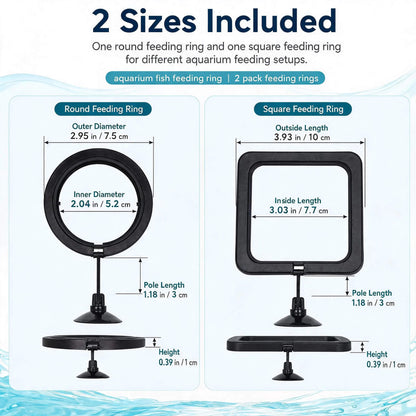 BaoZqua 2 Pack Betta Fish Feeding Ring, Floating Aquarium Fish Tank Feeder