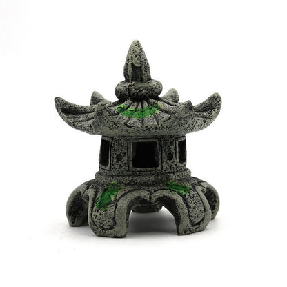 Simulation of Green Lighthouse Ornaments for Fish Tank, Aquarium Decoration, Home Decoration, Artificial Resin Ornaments Aquarium Landscaping, Aquarium Hideaway Betta Guppy and Small Fish Ornaments