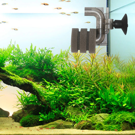 Fish Tank Mini Filter Suitable for 1-5 Gallons, Aquarium Filter with Absorption Cultivation(Air Pump Not Included)