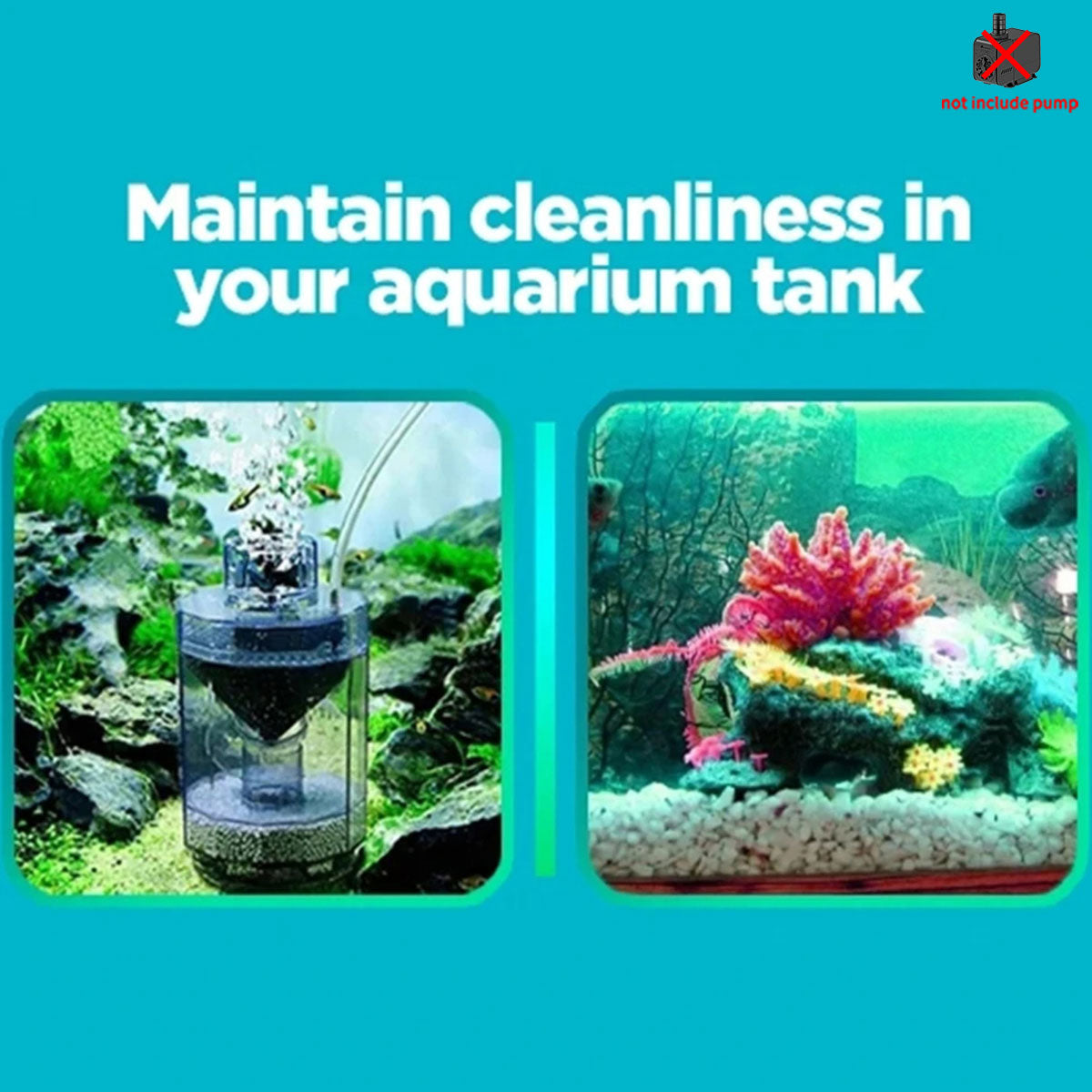 Aquarium Filter for Fish Tank, Automatic Fish Tank Suction Filter, Aquarium Accessories for Fish Tank(Air Pumps not Included)