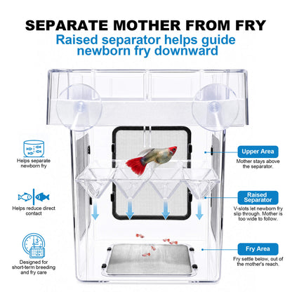 BaoZqua Aquarium Breeder Box for Fish Tank, 316 Stainless Mesh Fry Nursery