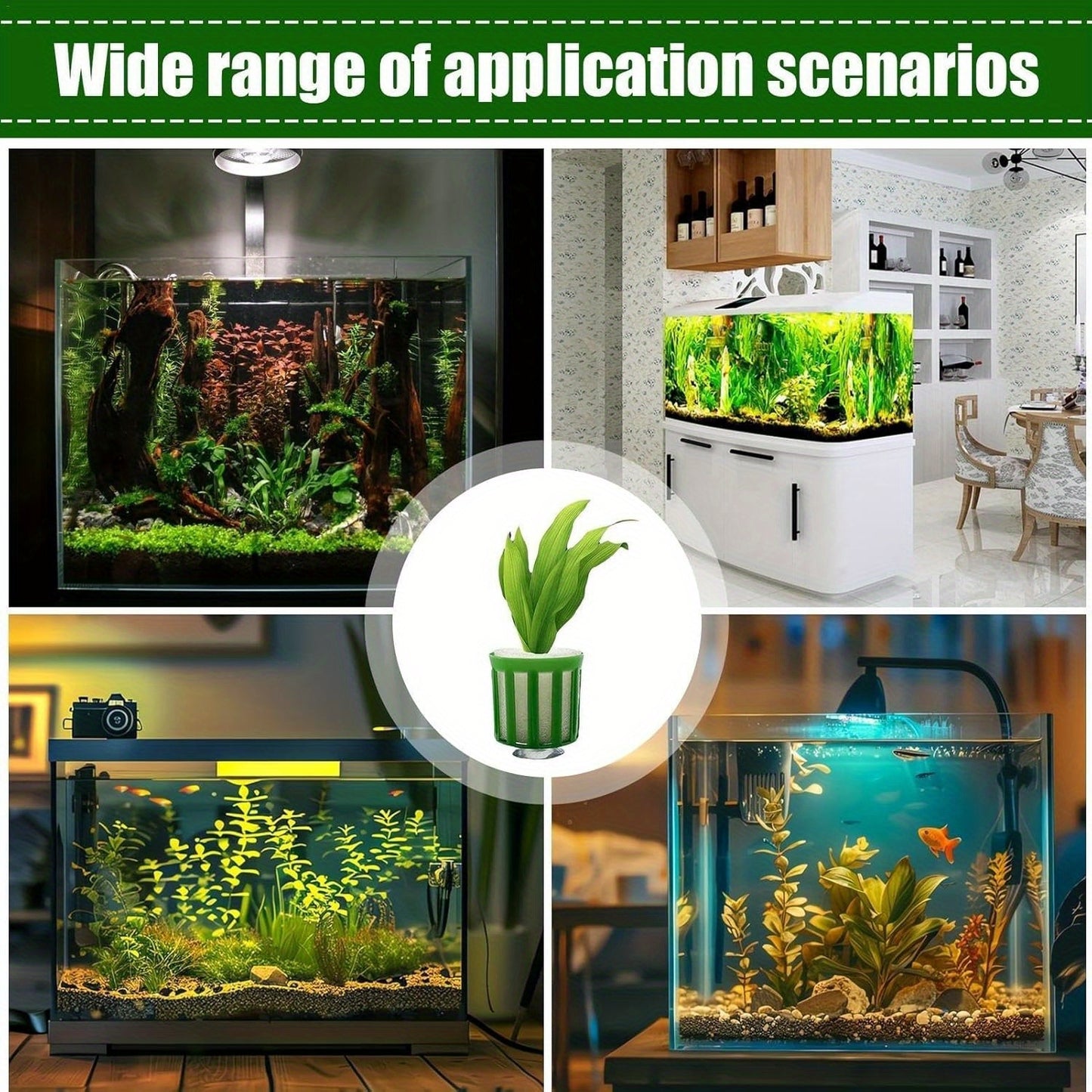 Aquarium Plant Rings Aquatic Plant Fixing Ring with Suction Cup Plant Weight Pot