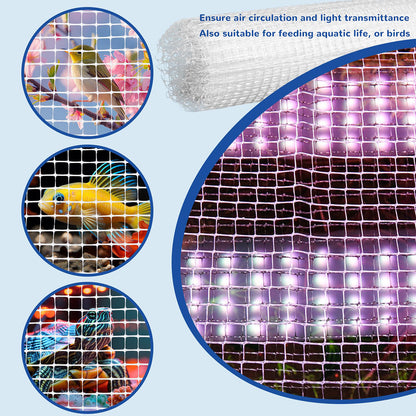 7PCS Aquarium Clear Mesh Netting, Aquarium Lid, Fish Net for Fish Tank Cover, Fish Tank Lid, Transparent Air Screen Top Cover Replacement for Aquarium Fish Tank Covering, Plastic Mesh Screen for Aquarium Net, Aquarium Top Cover, 100 X 120CM