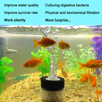 Aquarium Corner Sponge Filter,Bio Foam Filter with Natural Stone Gravels and Ceramic Rings for Fish Tank (Air Pump Not Included)