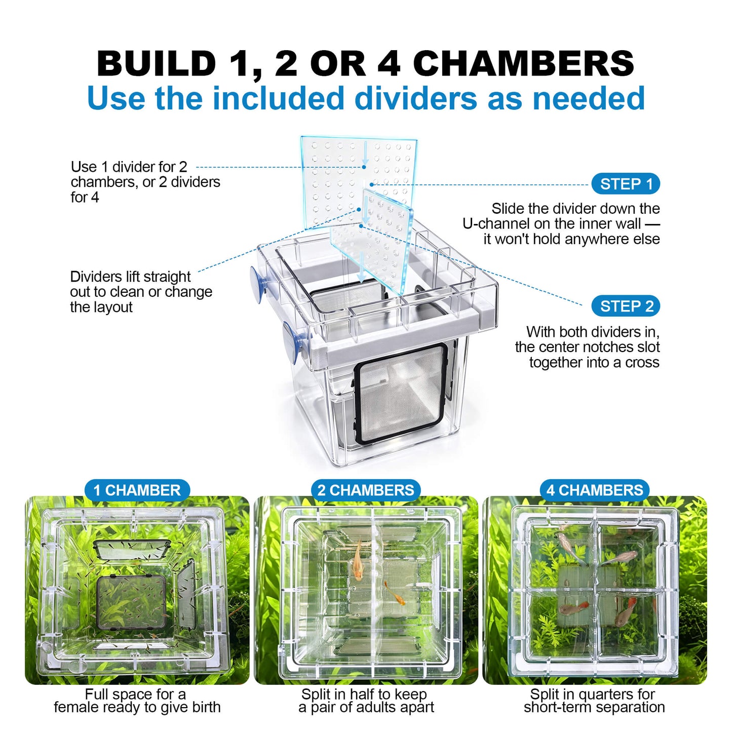 BaoZqua Aquarium Breeder Box for Fish Tank, 316 Stainless Mesh Fry Nursery