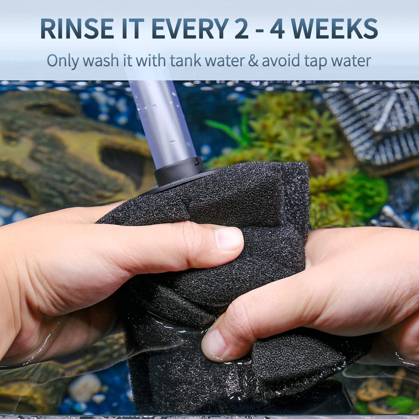 Aquarium Large Bio Sponge Filter Quiet Betta Fry Shrimp and Small Fish Foam Filter for Fish Tank up to 60 Gallon