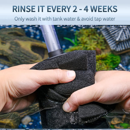 Aquarium Large Bio Sponge Filter Quiet Betta Fry Shrimp and Small Fish Foam Filter for Fish Tank up to 60 Gallon