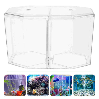 Aquarium Fish Breeder for Betta Small Aquarium Fish, Double-Compartment High-Permeability Isolation Multipurpose Box, Compartment Box Isolation Room for Guppies Mixed Breed