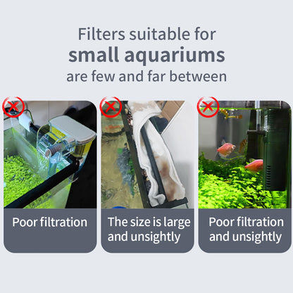 Aquarium Waterfall Filtration with Filter Media for Small Fish Tank, External Wall-Mounted Fish Tank Filter, Pump Not Included, Suitable for 1-9 Gallon Tank