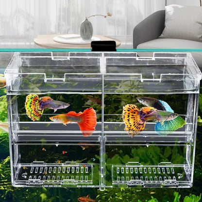 Fish Breeder Box for Fish Tank, Plastic Aquarium Breeder for Fry Fish, Guppy