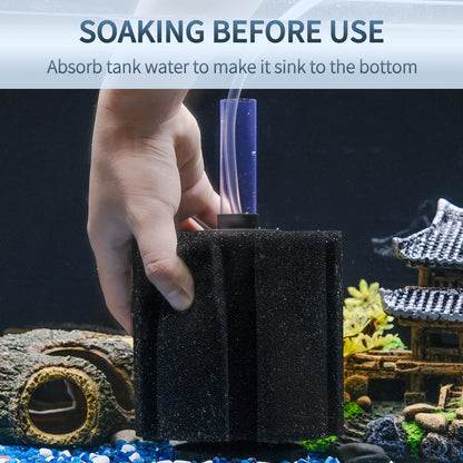 Aquarium Large Bio Sponge Filter Quiet Betta Fry Shrimp and Small Fish Foam Filter for Fish Tank up to 60 Gallon