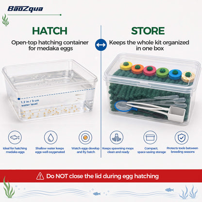 BaoZqua Medaka Spawning Mop Kit, 10 Floating Egg Collectors with Hatch Box