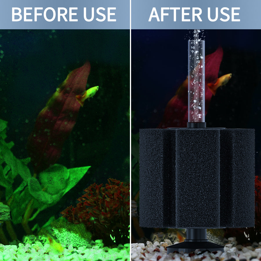 Aquarium Large Bio Sponge Filter Quiet Betta Fry Shrimp and Small Fish Foam Filter for Fish Tank up to 60 Gallon