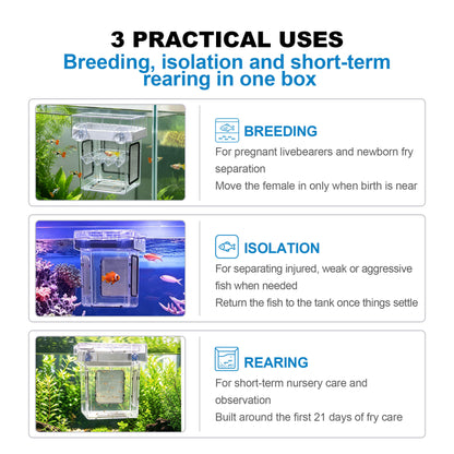 BaoZqua Aquarium Breeder Box for Fish Tank, 316 Stainless Mesh Fry Nursery