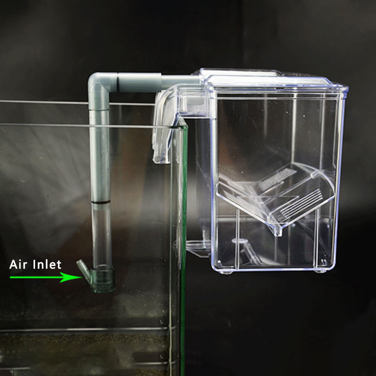 Acrylic Hang-On Breeding & Isolation Box — Fry/Shrimp Incubator & Refugium, Medium 2-Chamber (No Pump) / Large 3-Chamber (No Pump), Clear External Hatchery for Freshwater & Marine
