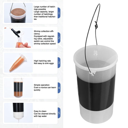 Brine Shrimp Hatchery Kit with Net, Incubator Set for Brine Shrimp Eggs Hatching