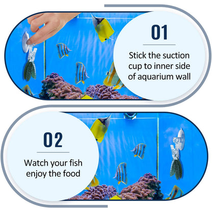 4PCS Transparent Adjustable Suction Cup Clips, Transparent Fishes Veggie Seaweed Plant Suction Cup Clip, Feeding Tool Feed Holder Aquarium Accessories for Fish Tank, Fish Feeder Clips for Marine Aquarium