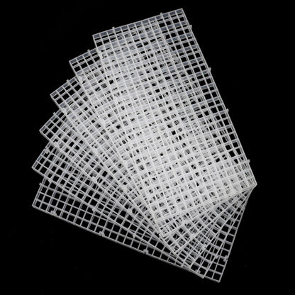 6/12 PCS Aquarium Fish Tank Top Cover Lid Divider Plastic Grid Panel Egg Crate Grate Bottom Isolation Filter Tray Separation Hoods with Acrylic Clear Holder