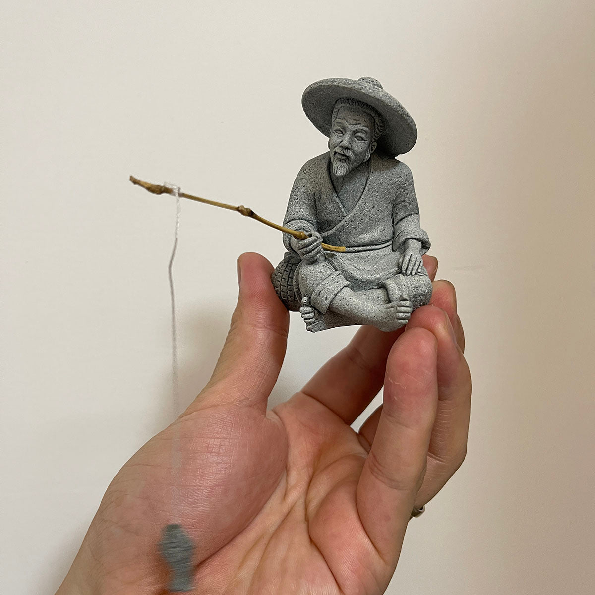 Aquarium Decorations Simulated Fisherman Statue, Fairy Garden Accessories for Micro Landscape Decoration, Zen Garden for Desk