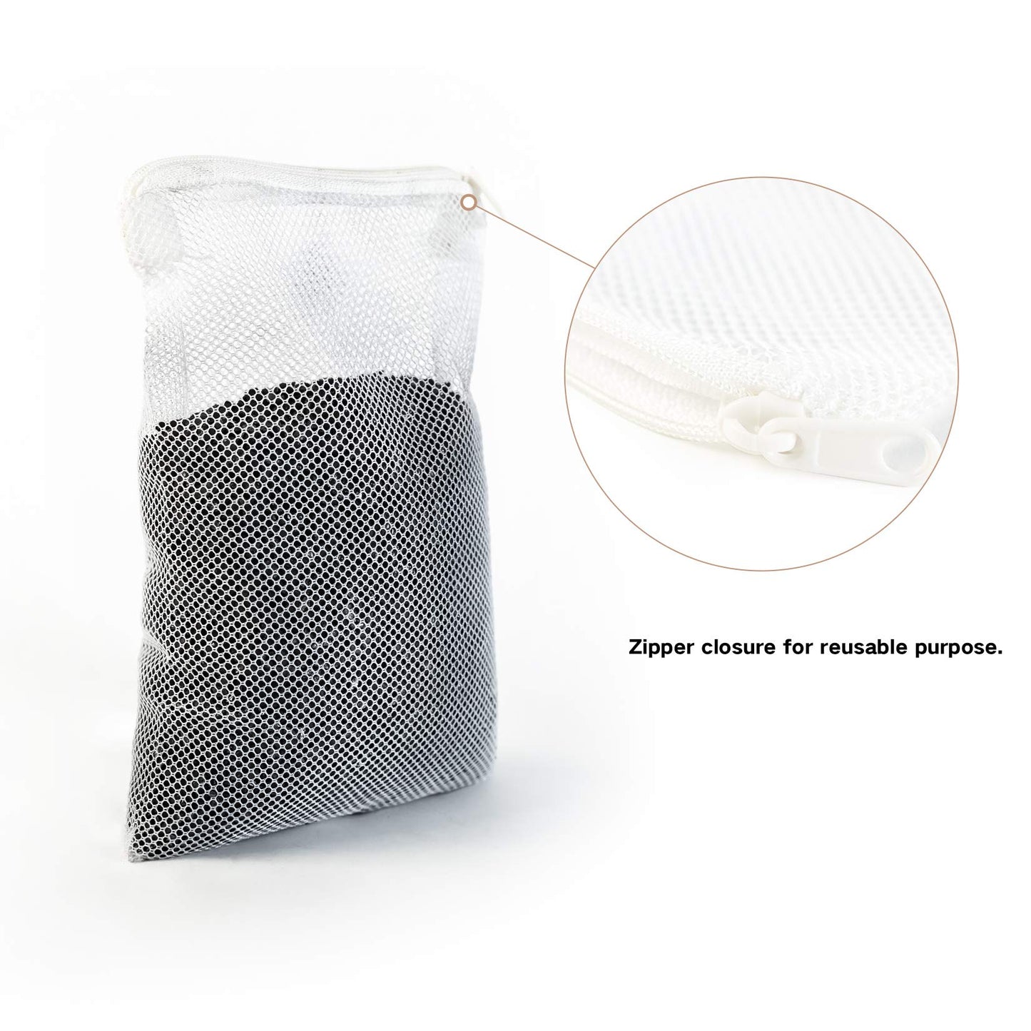 10 PCS Aquarium Filter Media Bags, Reusable Mesh Bags Aquarium Substrate, Aquarium Media Bag, Filter Media Bag, Aquarium Filter Media Bags with Zipper for Fish Tank Filter, Not Included Activated Carbon, Biospheres Ceramic Rings(5.9Inchesx7.8Inches)