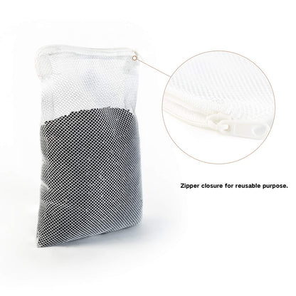 10 PCS Aquarium Filter Media Bags, Reusable Mesh Bags Aquarium Substrate, Aquarium Media Bag, Filter Media Bag, Aquarium Filter Media Bags with Zipper for Fish Tank Filter, Not Included Activated Carbon, Biospheres Ceramic Rings(5.9Inchesx7.8Inches)