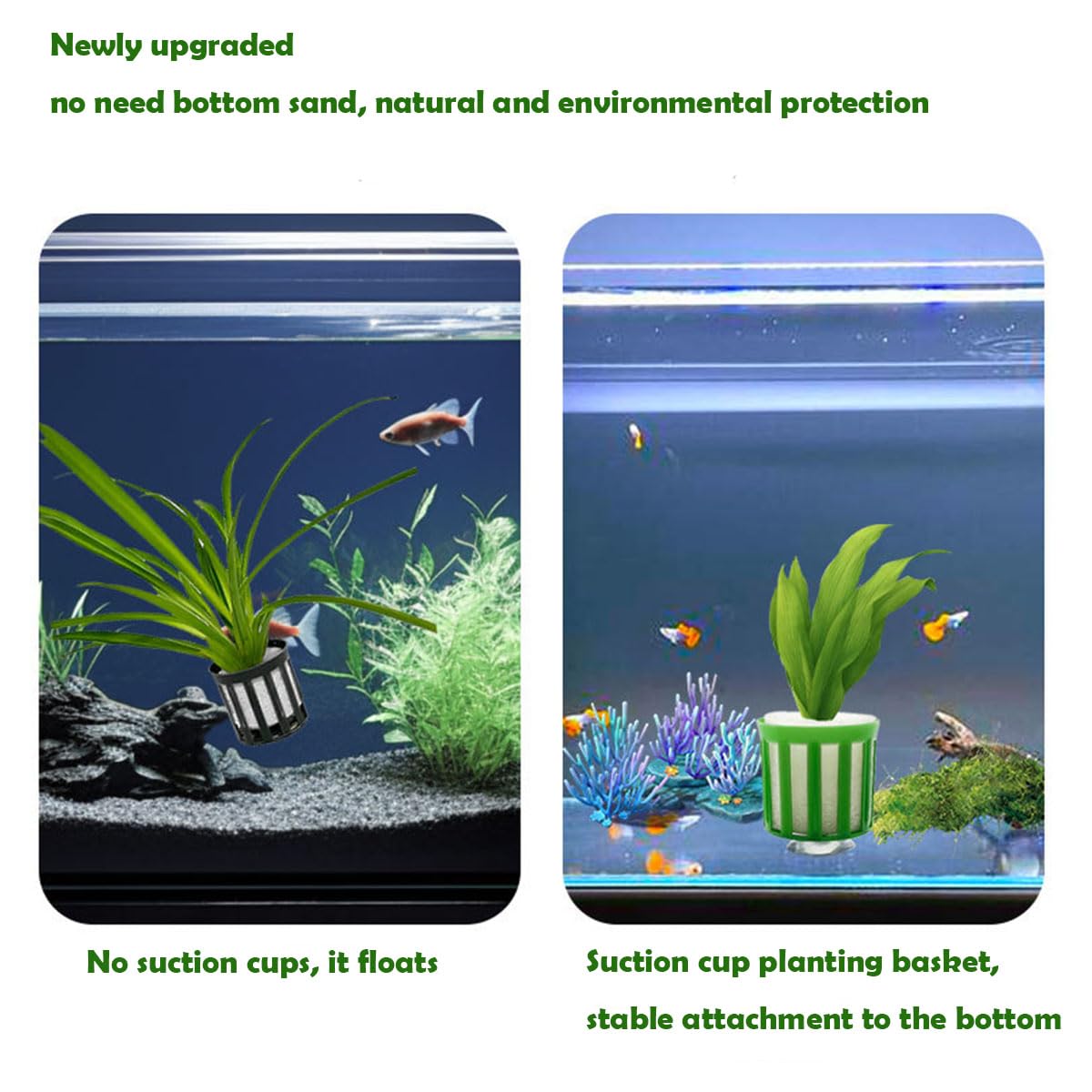 Aquarium Plant Rings Aquatic Plant Fixing Ring with Suction Cup Plant Weight Pot