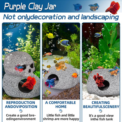 Aquarium Hideaway Rock Cave for Aquatic Pets to Breed, Decor Stone for Betta