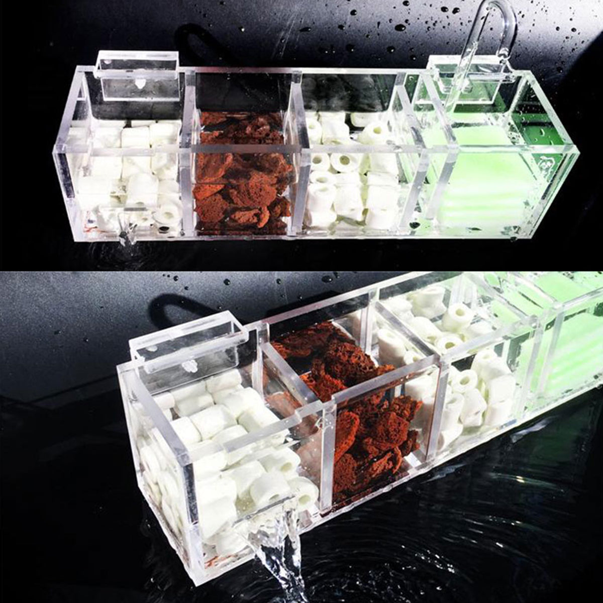 Fish Tank Filter, Wet Dry Separation Hanging Purify Water, Filtro Para Pecera Acrylic External Filter, Small Aquarium Filter Accessories