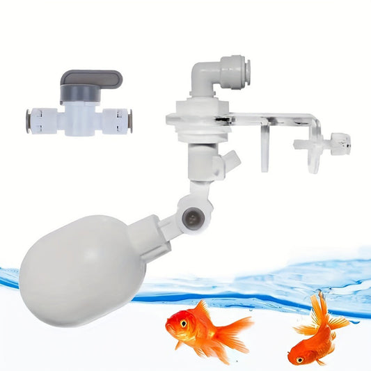 Auto Water Filler, Plastic Nonelectric Water Level Controller Auto Top Off System Adjustable Valve Mounting for Aquarium Fish,  Adjustable Tube Float Valve Kit for Aquarium Water Purifiers  (1 Float + 3Connect)
