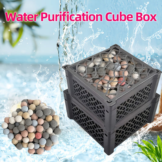 Aquarium Bio Sponge Filter Bacterial Cube Box with 500G Filter Media for Fish Tank, Pvc, Shrimp Hideout, Aquarium Moss Decoration, Aquarium Decoration, Suitable for About 1-45 Gallon Fish Tank, Betta Fish Shrimp Guppy