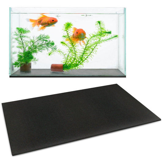Aquarium Leveling Mat, 10 Gallon Fish Tank Mat for Shock Absorbing, 19.68 X11.81 Inches Compressible Neoprene Mat, Heavy Weight Support Fish Tank Cushions Nonslip Aquarium Bottom Pad, Black Foam Leveling Mat
