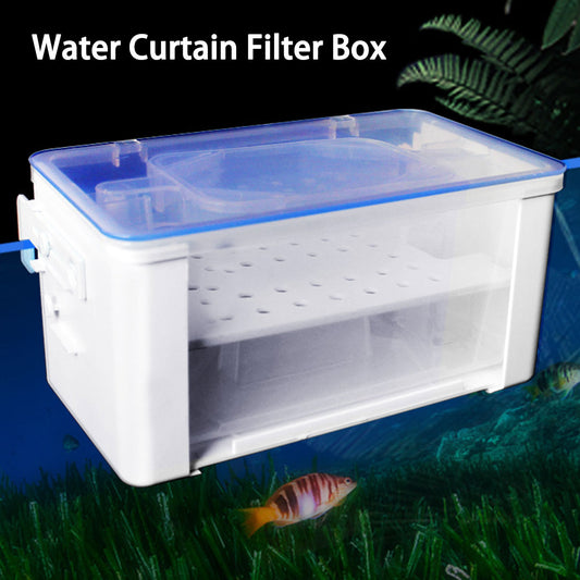 2-Layer Filtration Aquarium Filter Box with Waterfall Flow, Multilayer Aquarium Filter, Low Noise , Aquarium Corner Filter Aquarium Accessories , for Fish Tanks of 16-40 Inches,Plastic White