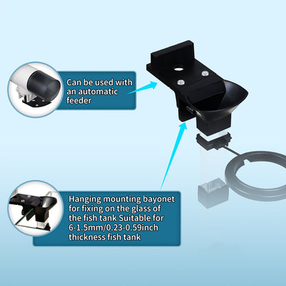 Aquarium Feeding Tube with Floating Feeding Ring for Fish Tank, Shrimp Feeding Tube and Dish Set, Can Be Clamped to the Tanktransparent with Black, Fish Shrimp Food Feeder