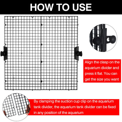 4/8/12PCS Aquarium Grid Plastic, Fish Tank Divider, Egg Crate for DIY Filtration and Bottom Protection in Aquascaping