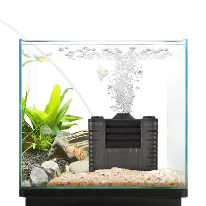 Fish Tank Filter Detachable Filter with Air Stone, Aquarium Sponge Filter Suitable for 2-5 Gallon Tank (Air Pumps Not Included)
