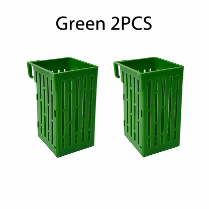 Fish Tank Plant Plastic Hydroponic Basket, Aquarium Plant Stand, Hanging Aquatic Plant Holder Pot, Aquarium Aquascape Decorations for Aquarium or Fish Tank Aquaponics and Hydroponic Plants, with Hooks Can Be Hung on the Edge of the Tank