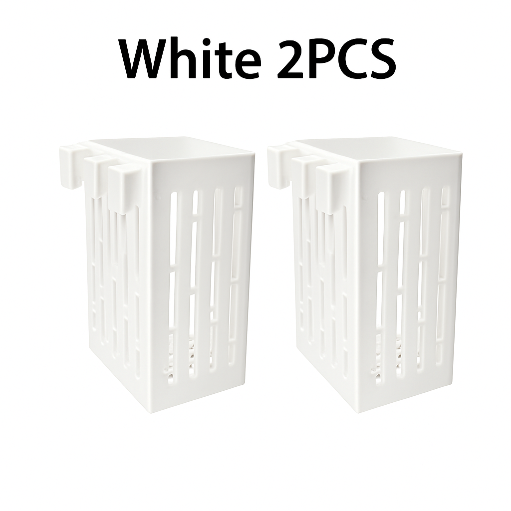 Fish Tank Plant Plastic Hydroponic Basket, Aquarium Plant Stand, Hanging Aquatic Plant Holder Pot, Aquarium Aquascape Decorations for Aquarium or Fish Tank Aquaponics and Hydroponic Plants, with Hooks Can Be Hung on the Edge of the Tank
