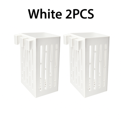 Fish Tank Plant Plastic Hydroponic Basket, Aquarium Plant Stand, Hanging Aquatic Plant Holder Pot, Aquarium Aquascape Decorations for Aquarium or Fish Tank Aquaponics and Hydroponic Plants, with Hooks Can Be Hung on the Edge of the Tank