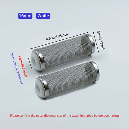 2PCS Aquarium Filter Intake Guard, Stainless Steel Mesh Inflow Aquarium Filter Guard Intake Cover for Shrimp and Fish, Water Inlet Protector 12/16MM
