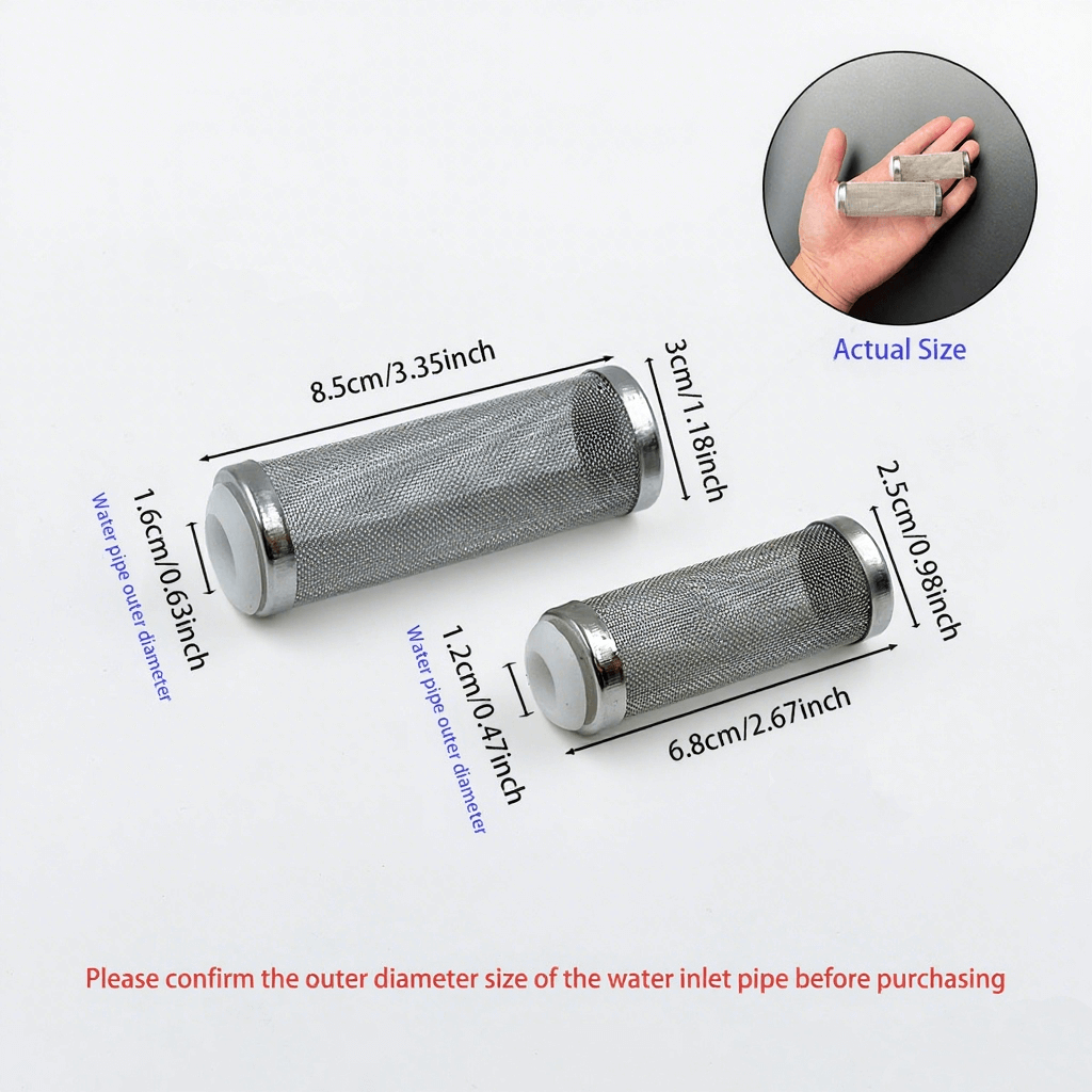 2PCS Aquarium Filter Intake Guard, Stainless Steel Mesh Inflow Aquarium Filter Guard Intake Cover for Shrimp and Fish, Water Inlet Protector 12/16MM