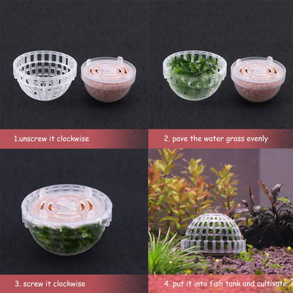 3 PCS Aquarium Moss Ball Holder Professional Aquarium Plant Holder Plastic Moss Ball Fish Tank Plant Holder with Filter Stone for Fish Tank Accessories