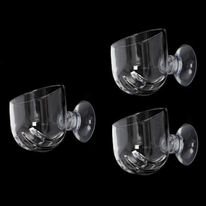 3PCS Aquarium Red Worm Fish Feeder, Transparent Suction Cup Fishes Feeding Cup Food Container for Feeding Shrimp Fish, for Aquarium or Small Fish, Turtle Aquarium(Acrylic  Hole Cup)