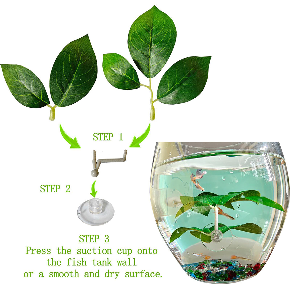 3Pcs/Set Betta Fish Resting Leaf Hammock for Aquarium, Betta Fish Bed & Betta Hammock, Betta Fish Tank Accessories, Aquarium Fish Tank Decorations, Fish Leaf Pad Fish Tank Accessories, Aquarium Decor Simulating Plants