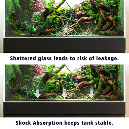 Aquarium Leveling Mat, 10 Gallon Fish Tank Mat for Shock Absorbing, 19.68 X11.81 Inches Compressible Neoprene Mat, Heavy Weight Support Fish Tank Cushions Nonslip Aquarium Bottom Pad, Black Foam Leveling Mat
